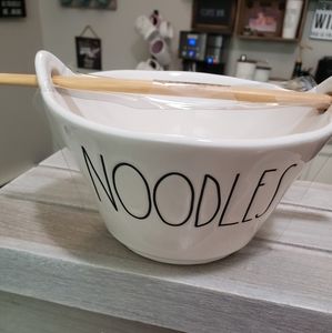 Rae Dunn NOODLES Bowl with Chopsticks